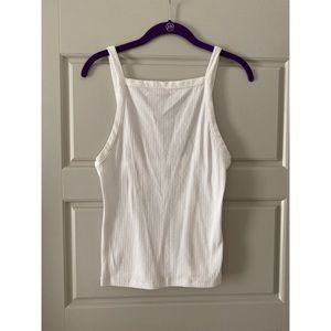 Free People Ribbed White Tank